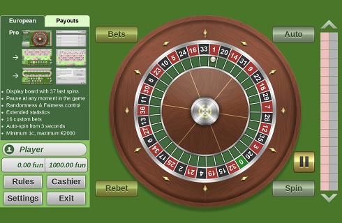 simple roulette game using 2 classes